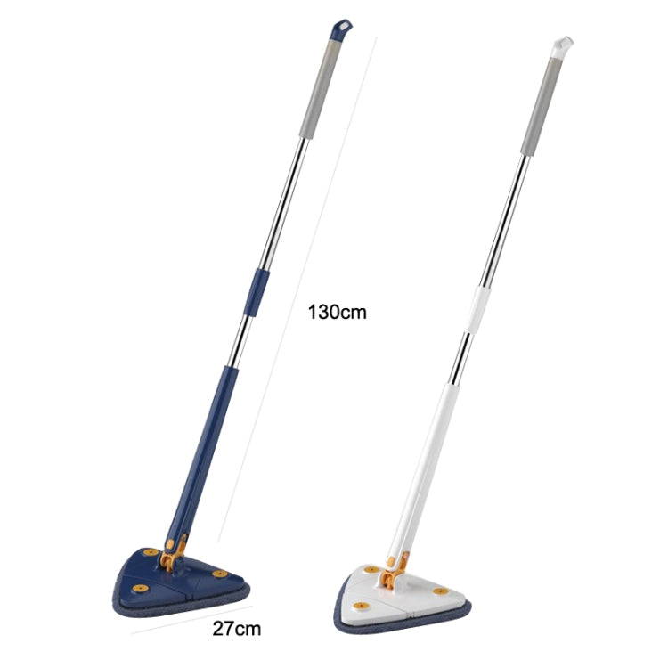 Triangular Mop Household Ceiling Cleaner Wipe Wall Tiles Imitation Hand Twist Mop with 2 Cloth(Blue)