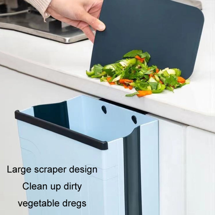 Kitchen Hanging Folding Trash Can Food Waste Storage Bin(Yellow)