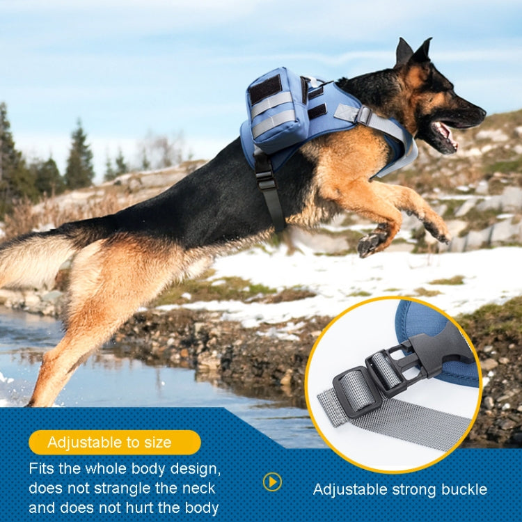 Dog Explosion-proof Chest Strap With Detachable Combination Backpack, Size: M(Lake Blue)