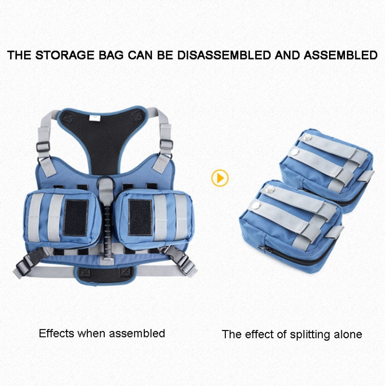 Dog Explosion-proof Chest Strap With Detachable Combination Backpack, Size: M(Grey)
