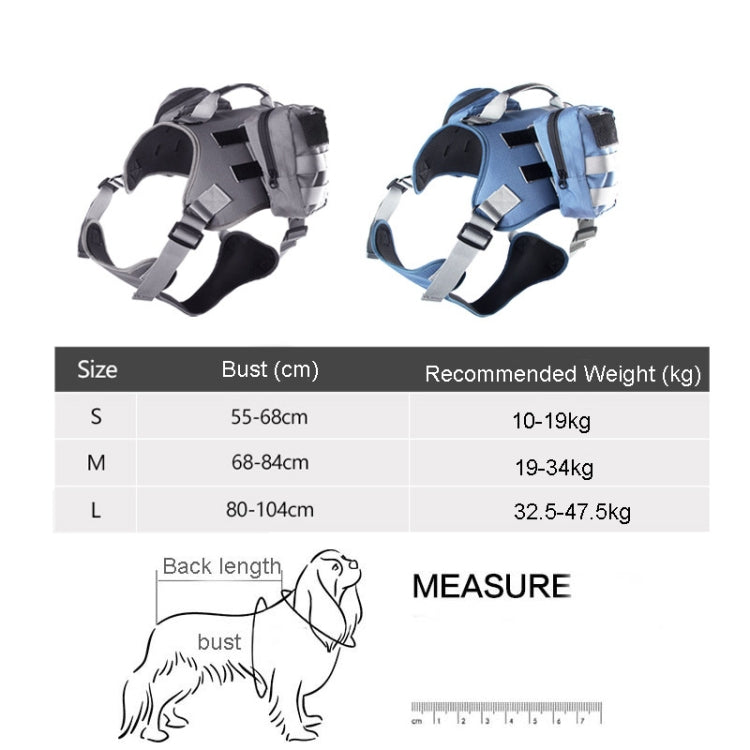 Dog Explosion-proof Chest Strap With Detachable Combination Backpack, Size: L(Lake Blue)