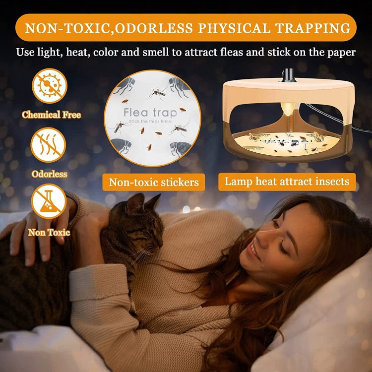 2pcs SK111 Pet Household Flea Lamp Flea Sticky Trapper Flea Capture Device(EU Plug)
