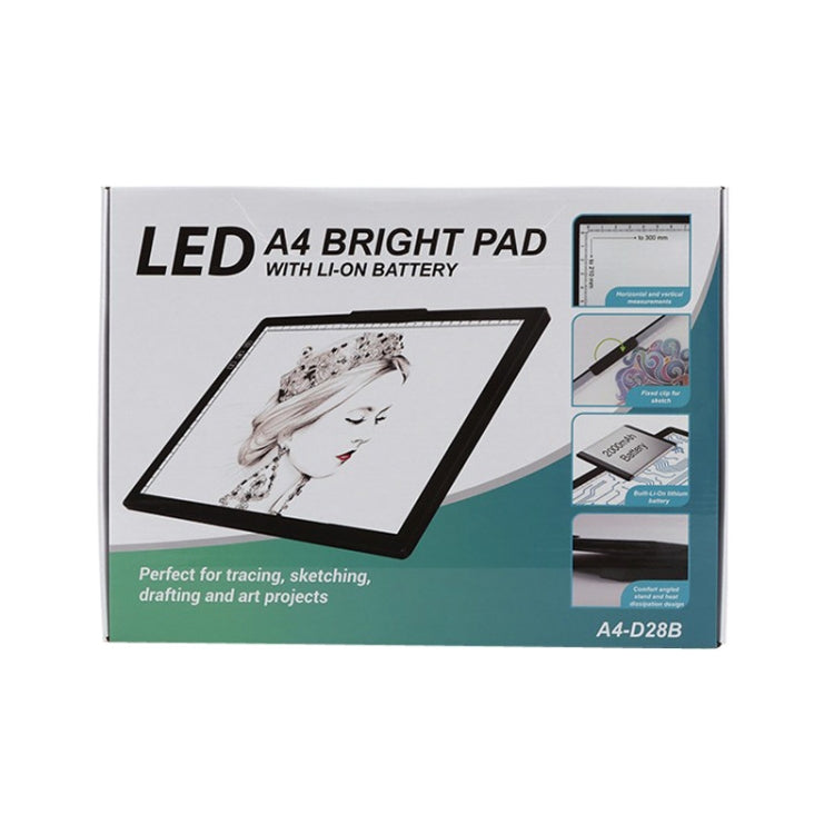 A4-D28B Rechargeable Copy Desk Drawing Board, Specification: With Charging Line+US Plug Adapter