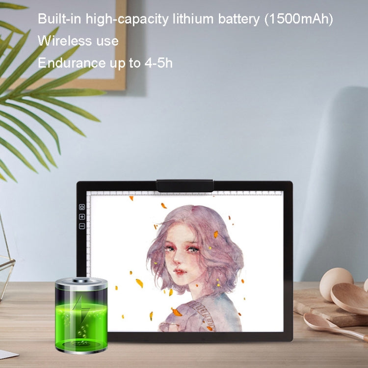 A4-D28B Rechargeable Copy Desk Drawing Board, Specification: With Charging Line+EU Plug Adapter