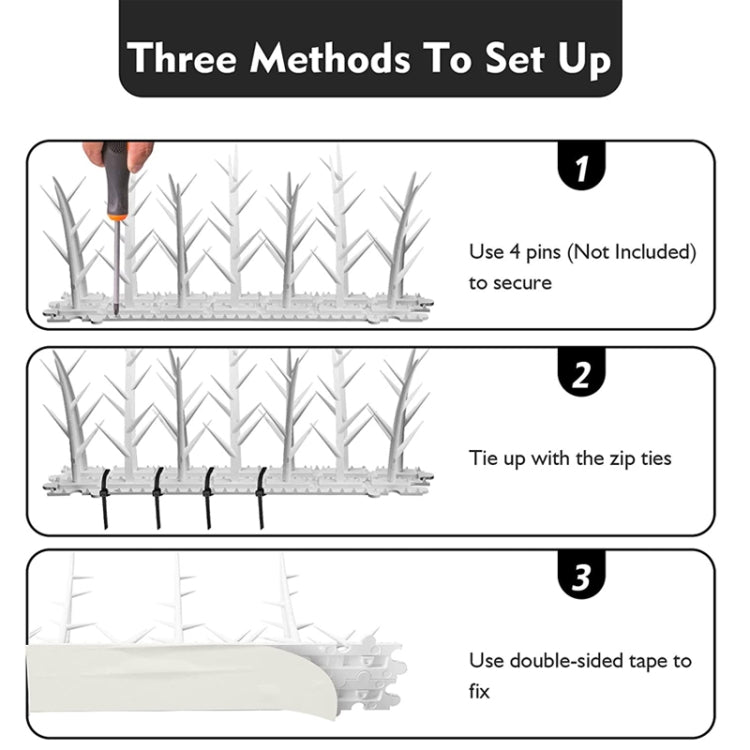 SK477 6pcs Plastic Anti-bird Thorn Anti-theft Anti-cat Thorn Electric Tree Branch Bird Repellent Thorn