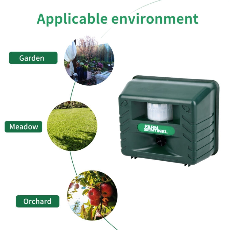 SK131 Garden Outdoor Ultrasonic Rat Repeller Snake Repelle Farm Animal Driving Device(EU Plug)