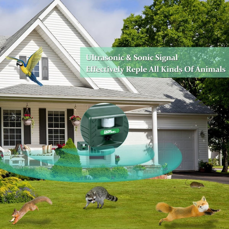 SK131 Garden Outdoor Ultrasonic Rat Repeller Snake Repelle Farm Animal Driving Device(EU Plug)