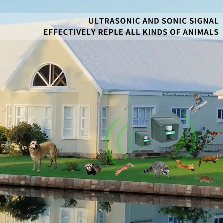 SK131 Garden Outdoor Ultrasonic Rat Repeller Snake Repelle Farm Animal Driving Device(US Plug)