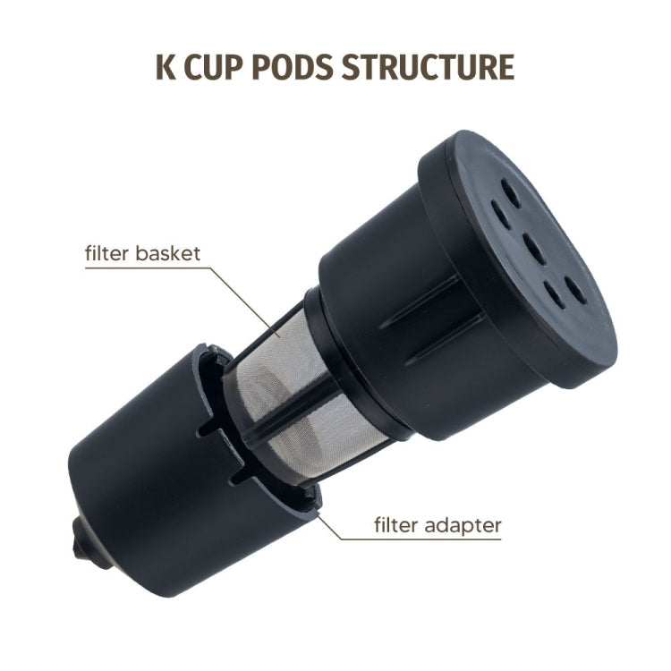 For Keurig Reusable Coffee Capsule Filter Cup Refillable K Cup Filter Basket Pod(Black)