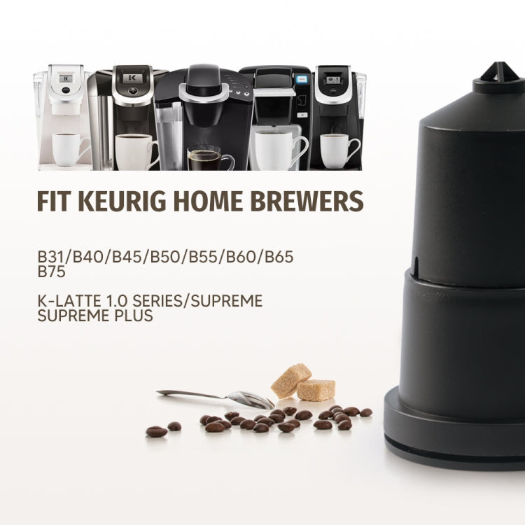 For Keurig Reusable Coffee Capsule Filter Cup Refillable K Cup Filter Basket Pod(Black)