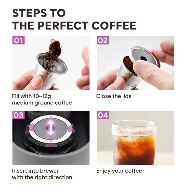 For Keurig Coffee Maker Reusable Filter Cup Stainless Steel Single Hole K Cup