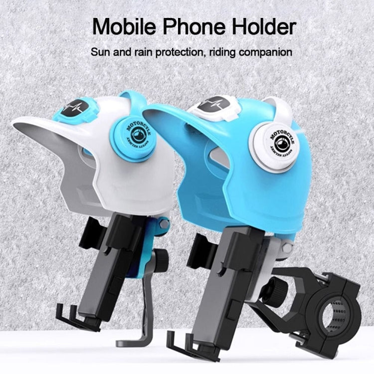 Small Helmet Sunscreen Phone Stand Bracket Motorcycle Mobile Phone Holder,Spec: Handlebar White