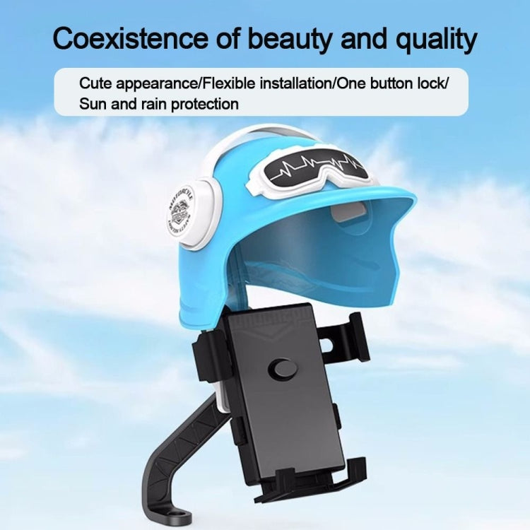 Small Helmet Sunscreen Phone Stand Bracket Motorcycle Mobile Phone Holder,Spec: Handlebar White