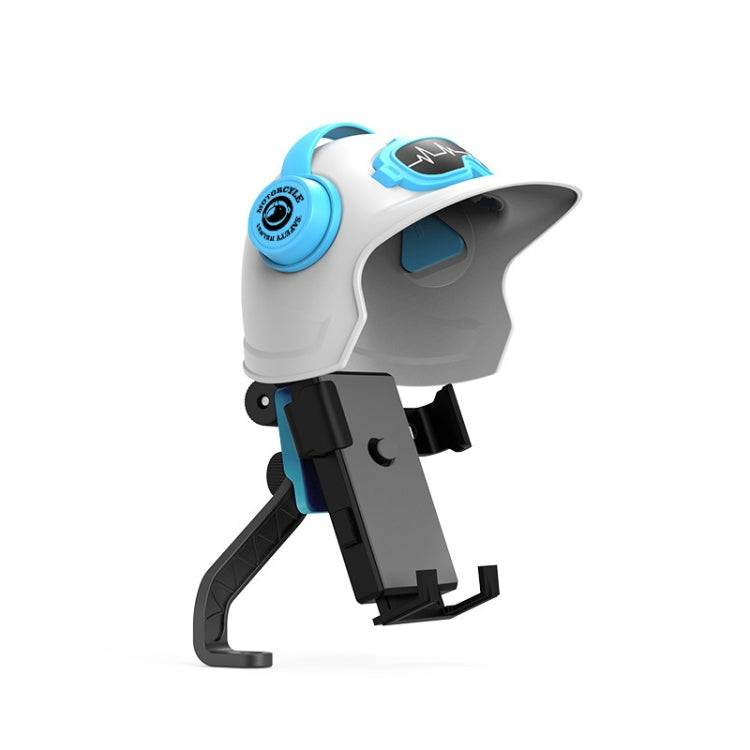 Small Helmet Sunscreen Phone Stand Bracket Motorcycle Mobile Phone Holder,Spec: Rearview Mirror White