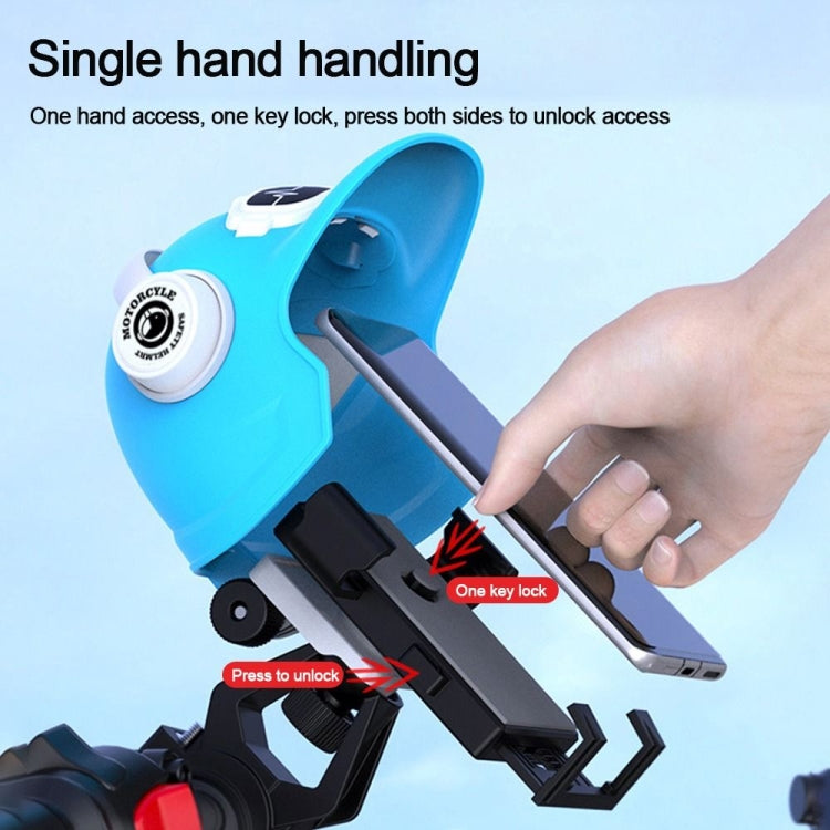 Small Helmet Sunscreen Phone Stand Bracket Motorcycle Mobile Phone Holder,Spec: Blue Helmet