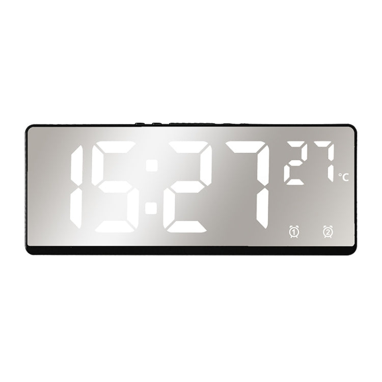 6631 LED Digital Display Multifunctional Electronic Clock Desktop Temperature Mirror Alarm Clock(White Light)