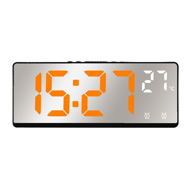 6631 LED Digital Display Multifunctional Electronic Clock Desktop Temperature Mirror Alarm Clock(Orange Light)