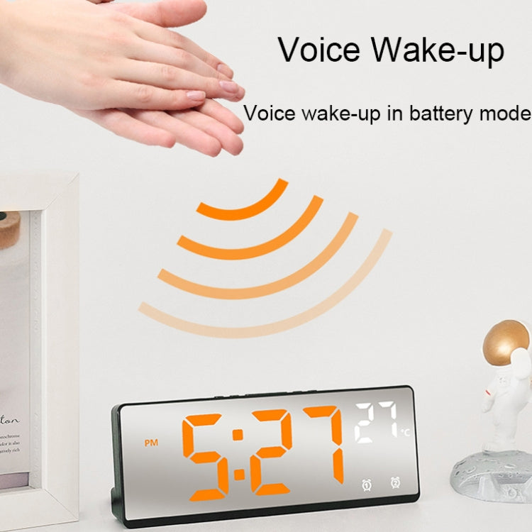 6631 LED Digital Display Multifunctional Electronic Clock Desktop Temperature Mirror Alarm Clock(Red Light)