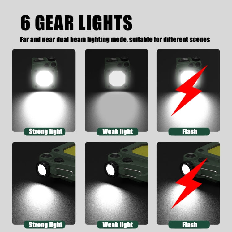 Mini Keychain COB Flashlight USB Rechargeable Magnetic Work Light For Outdoor Camping(Black)