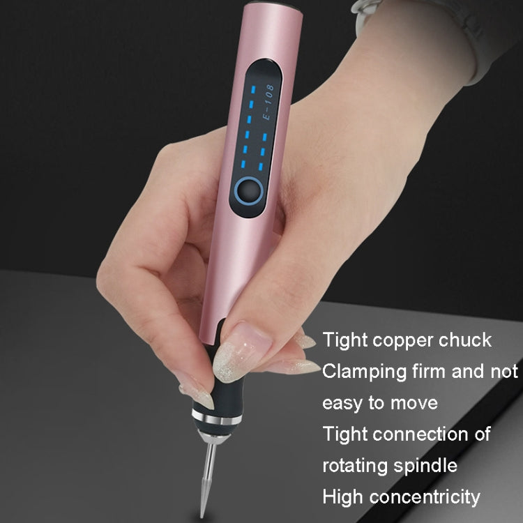 SNJ-3681 Mini Engraving Pen Wireless Polishing Electric Grinder, Style: Silver+Grinding Head