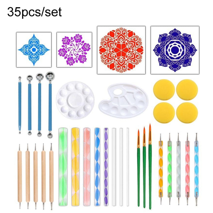 35pcs/set Dot Painting Mandala Pottery Decoration DIY Spiral Wand Tool Set