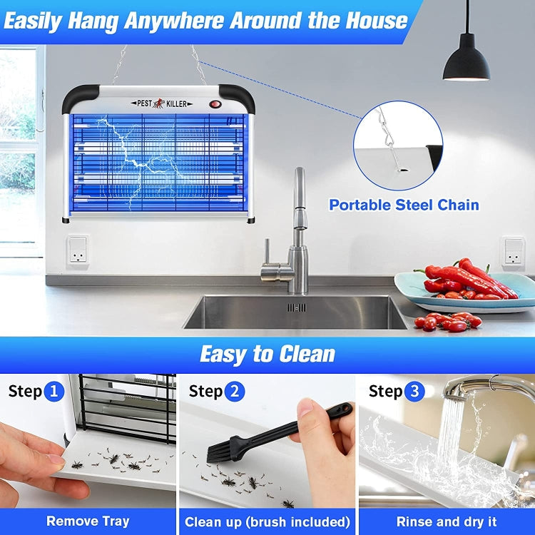 SK611 Indoor Household 20W Electric Shock Mosquito Killer Lamp High Voltage Hotel Fly Killer Lamp(EU Plug)