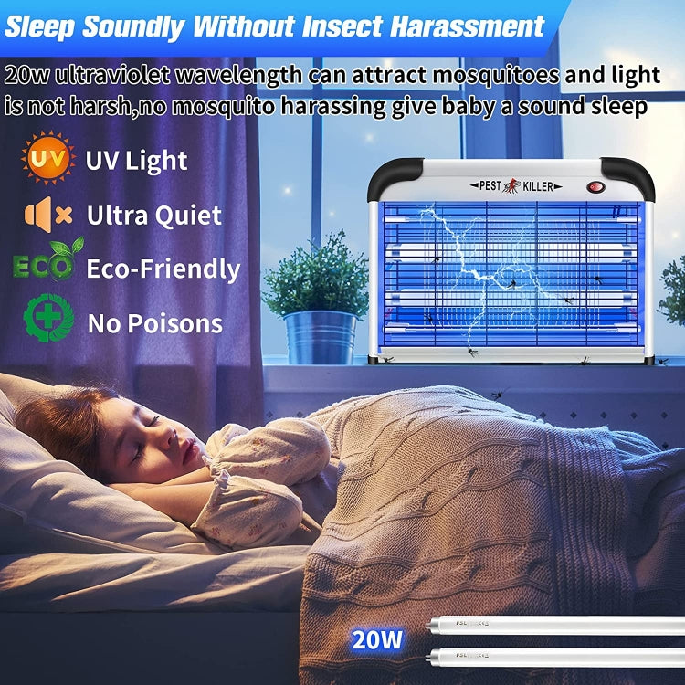 SK611 Indoor Household 20W Electric Shock Mosquito Killer Lamp High Voltage Hotel Fly Killer Lamp(UK Plug)