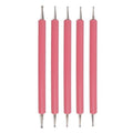 5pcs/set Pottery Tool Indentation Pen Manicure Point Drill Pen(Pink)