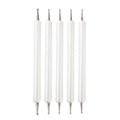 5pcs/set Pottery Tool Indentation Pen Manicure Point Drill Pen(White)
