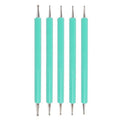 5pcs/set Pottery Tool Indentation Pen Manicure Point Drill Pen(Green)
