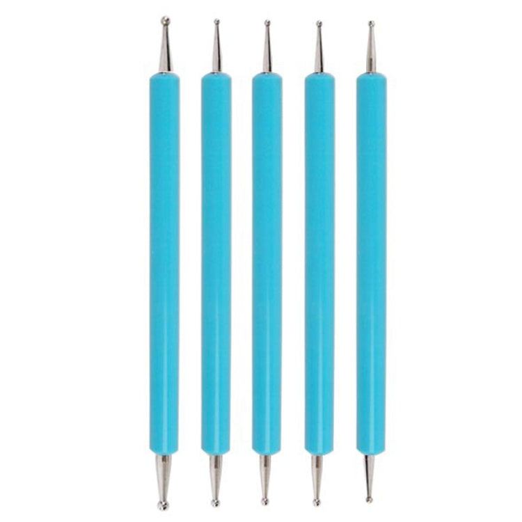 5pcs/set Pottery Tool Indentation Pen Manicure Point Drill Pen(Blue)