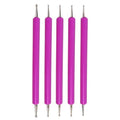 5pcs/set Pottery Tool Indentation Pen Manicure Point Drill Pen(Purple)