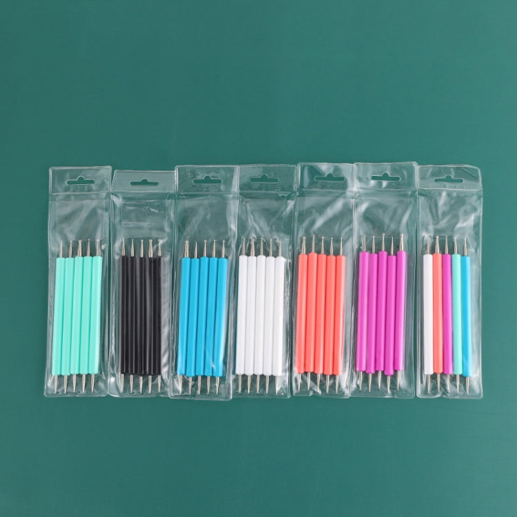 5pcs/set Pottery Tool Indentation Pen Manicure Point Drill Pen(White)