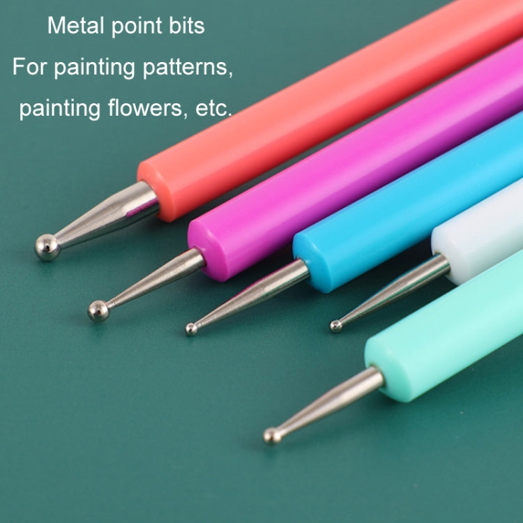 5pcs/set Pottery Tool Indentation Pen Manicure Point Drill Pen(White)