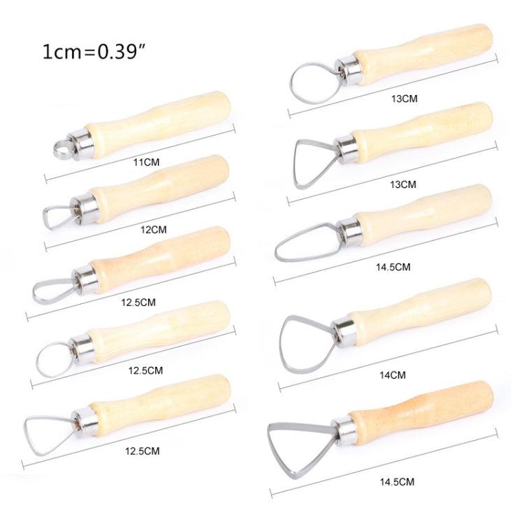 10pcs/set Art Pottery Clay Bulk Scraper Tools(Wood)