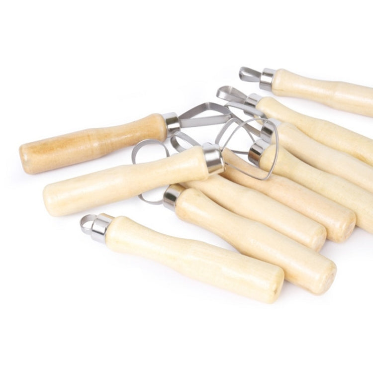 10pcs/set Art Pottery Clay Bulk Scraper Tools(Wood)
