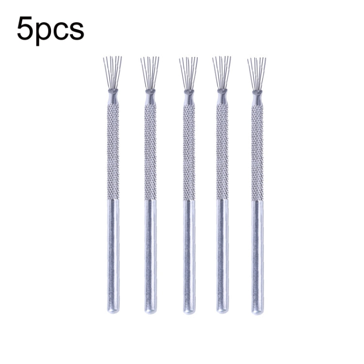5pcs Ceramic Aluminum Rod Puncher DIY Clay Art Supplies(Texture Brush)