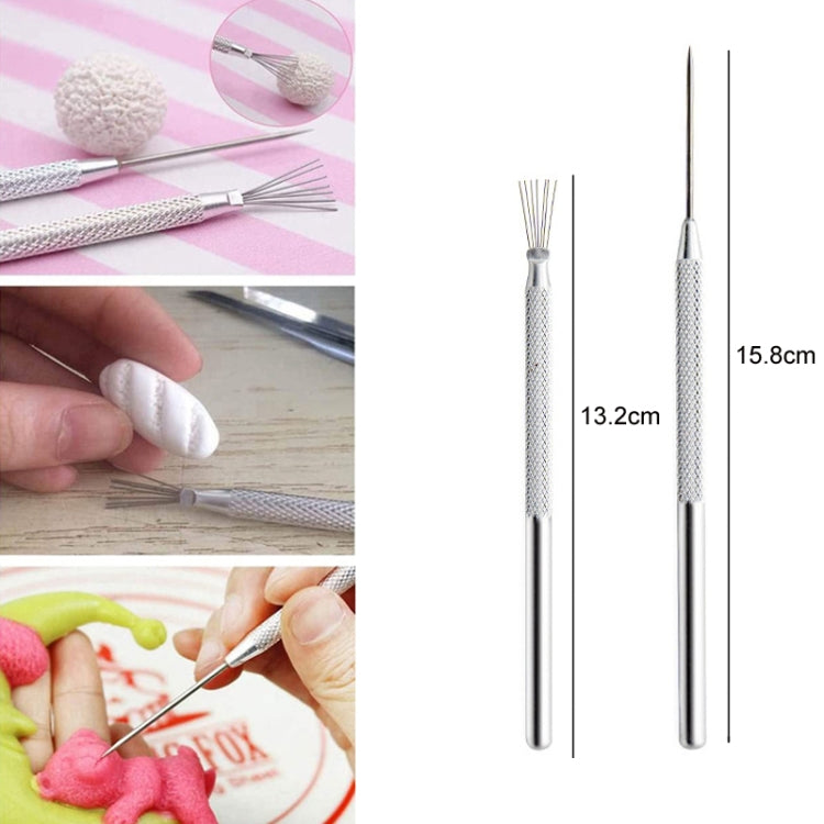 5pcs Ceramic Aluminum Rod Puncher DIY Clay Art Supplies(Texture Brush)