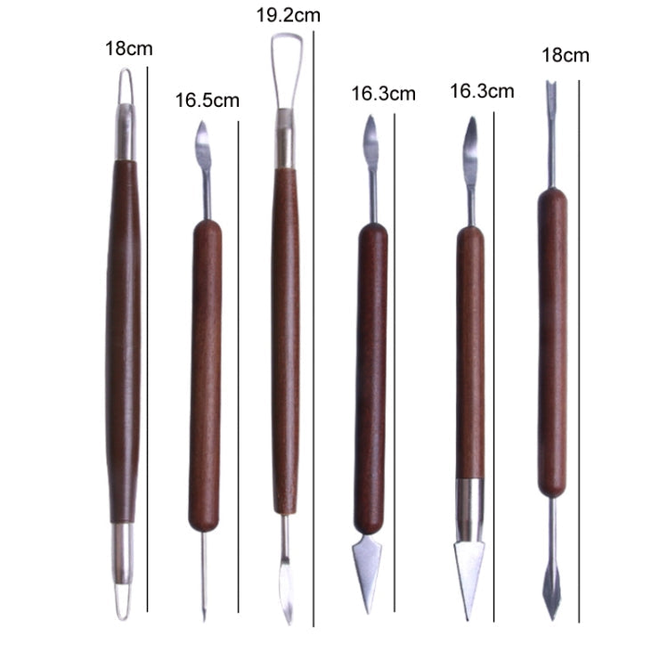 6pcs/set Wooden Pottery Trimming Tools Educational Art Supplies