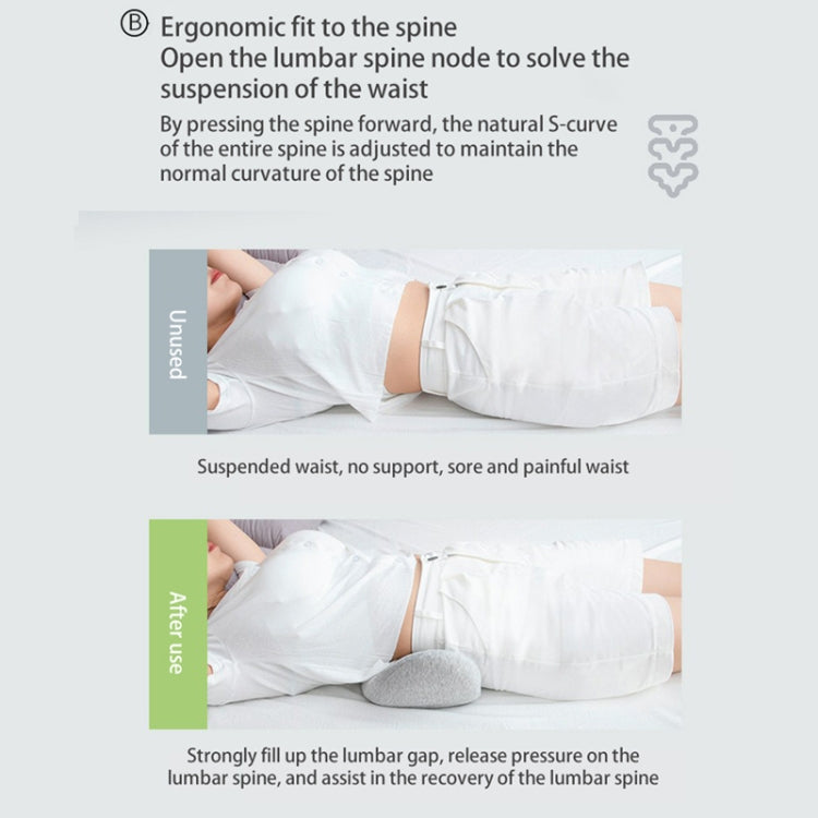 Memory Cotton Lumbar Pillow Sleep Waist Support Lumbar Cushion Pregnant Pelvic Pillow(Dark Gray)