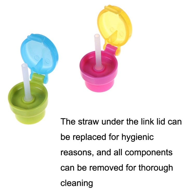 2pcs CJ07205 Baby Straw Lids Portable Drinking Straw Lids for Children(Pink)