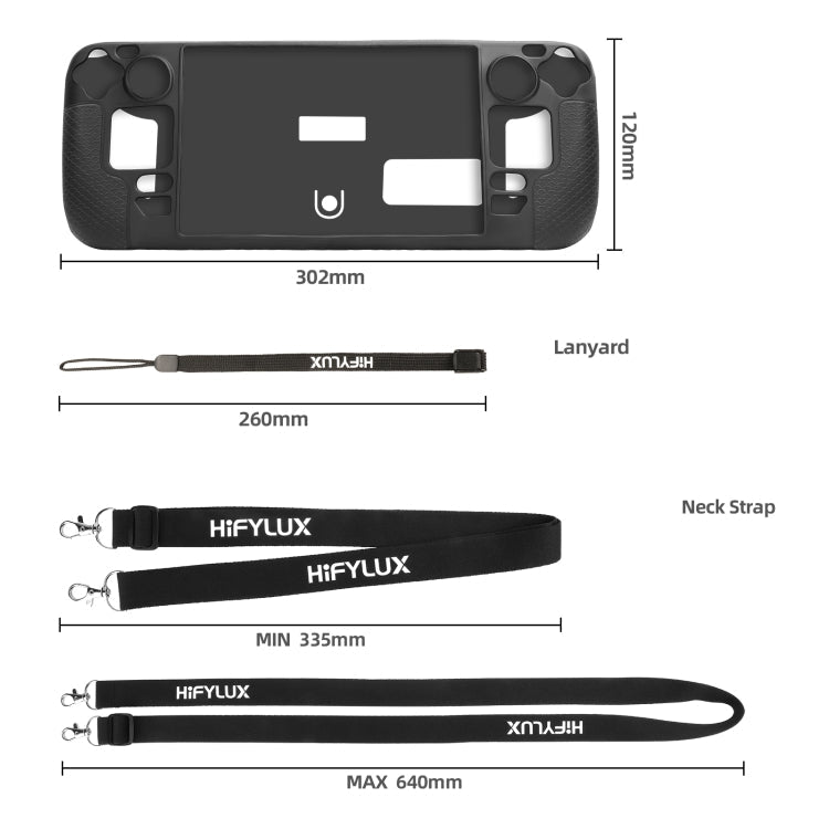 For Steam Deck Hifylux ST-PF14 Game Console Silicone Case Anti-scratch Non-slip Handheld Case Lanyard(Blue)