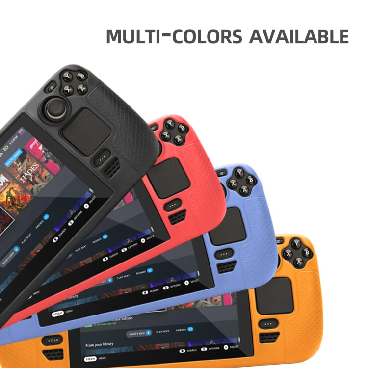 For Steam Deck Hifylux ST-PF14 Game Console Silicone Case Anti-scratch Non-slip Handheld Case Lanyard(Red)