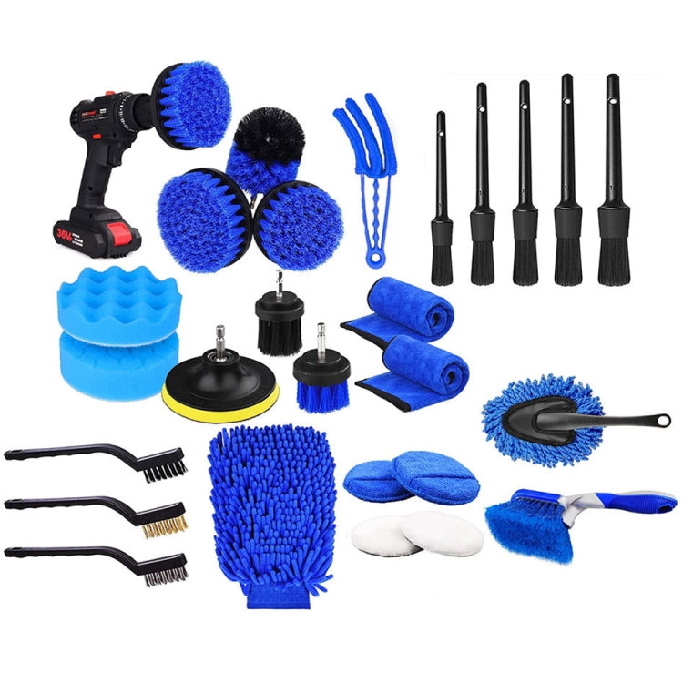 26pcs/set WRS-CS29 Car Wash Cleaning Brush Set Car Interior Crevice Cleaning Electric Drill Brush