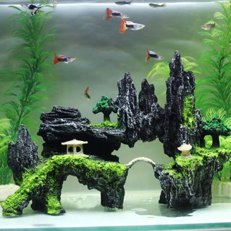Stone Fish Tank Landscape Simulation Resin Aquarium Decorative Ornament, Style: Big Rockery