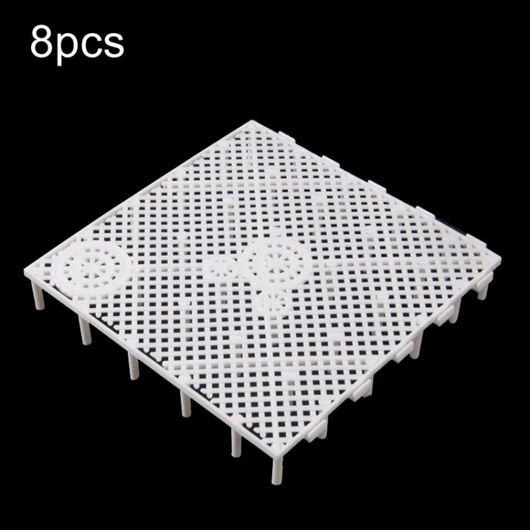 8pcs Fish Tank Bottom Filter Board Sand Mat(White Tablet)