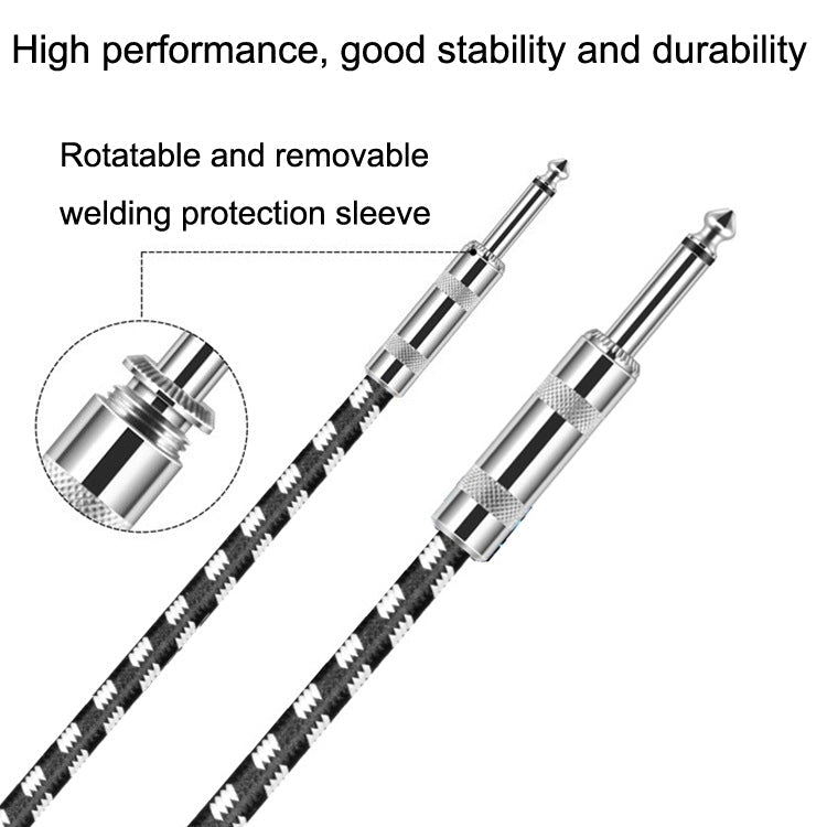 0.3m 2 Straight Head 6.35mm Guitar Cable Oxygen-Free Copper Core TS Large Two-core Cable