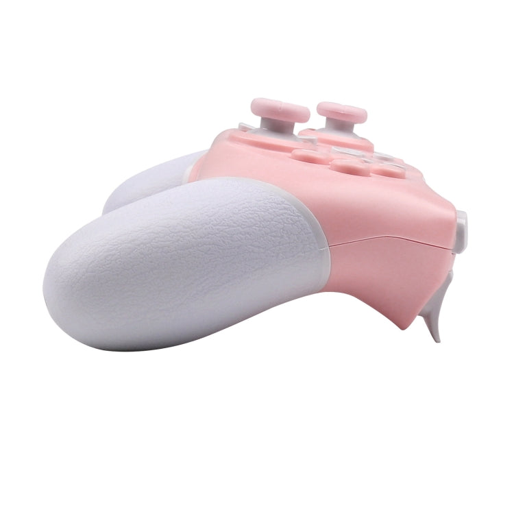 For Nintendo Switch Pro Wireless Bluetooth Handle with Macro Programming & Somatosensory Wake-up(White Pink)