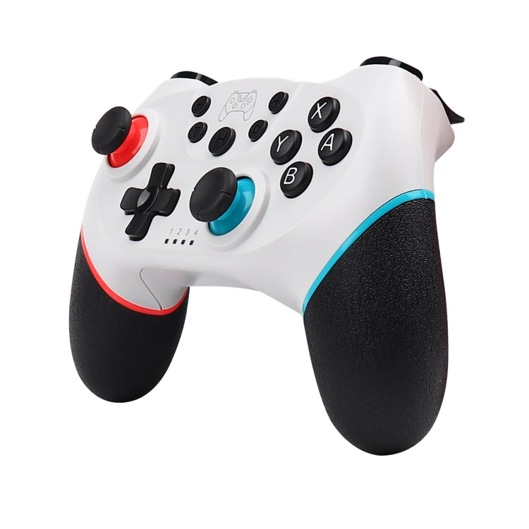 For Nintendo Switch Pro Wireless Bluetooth Handle with Macro Programming & Somatosensory Wake-up(White Red Blue)