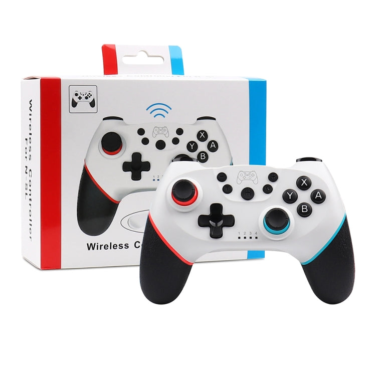For Nintendo Switch Pro Wireless Bluetooth Handle with Macro Programming & Somatosensory Wake-up(White Red Blue)